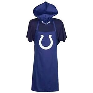 Indianapolis Colts Team Apron and Chef Hat Set Adult One Size Gift Dad NFL
